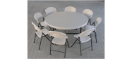 Plaststole med rund Ø153 cm bord